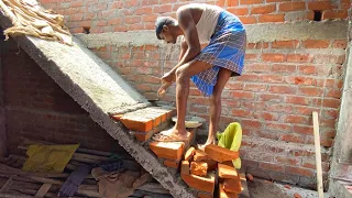 Impressively amazing work! How to build Brick Steps Accurately-Using by sand and cement Constuction