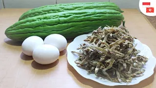TIDAK MENCOBA MENYESAL! PARE+TELUR+TERI DIMASAK SEPERTI INI PASTI TIDAK PAHIT|TETAP HIJAU DAN ENAK