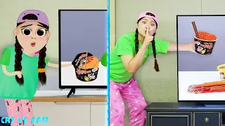 Mukbang Fire Spicy Noodle Convenience Store 불닭볶음면 떡볶이 TV 속 편의점 음식 먹방 DONA 도나 animation