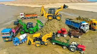 JCB 5CX Loading Mud Ashok Leyland Truck Ford Tractor Pickup Tipper? Jcb Ki Khudai | Tractor Cartoon