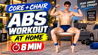8-MINUTE ABS WORKOUT WITH A CHAIR 🔥 At Home