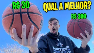 COMPREI UMA BOLA DE BASQUETE DE R$ 30 E UMA DE R$ 300, PRA VER QUAL É A MELHOR!!!