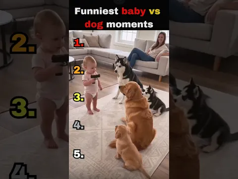 Funniest baby vs dog moments
