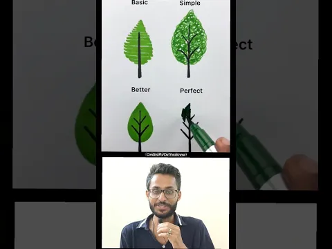 Realistic Tree Drawing Challenge #shorts