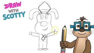 How to draw Sherrif Labrodor | Fun Drawing Tutorial for Kids with Scotty Seal | Play & Fun Learning