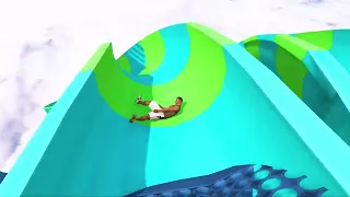 SHINCHAN AND FRANKLIN TRIED THE AMAZING WATER SLIDE CHALLENGE GTA 5 !