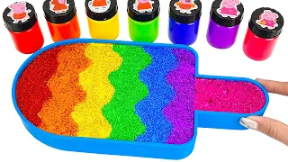Satisfying Video l Mixing All My Slime Smoothie in Rainbow Ice Cream Bath Cutting ASMR