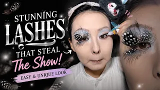 GRWM blue feather eyelashes makeup tutorial #douyin #makeup #makeuptutorial 