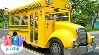 Hjulen på Bussen 🚌 Barnsång på Svenska + Karaoke | HeyKids