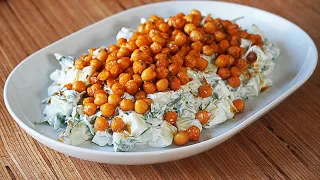 ENSALADA DE GARBANZOS TURCA QUE AHORA NO PARO DE HACER. FÁCIL, FRESCA, LIGERA Y NUTRITIVA