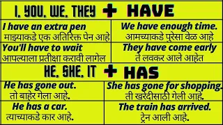Have, Has चा योग्य वापर with example sentences, learn English grammar marathi