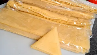 عجينة السمبوسك💯 على أصولها رقائق السمبوسك البلدي شفافه قويه مقررمشه خفيفه بكل أسرارها من مطبخ خلود