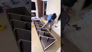 Slanted shoes shelves installation #shoes #installation #fitted #fitted