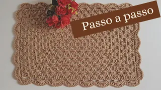 Sousplat de crochê modelo retangular