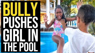 BULLY PUSHES GIRL Who CAN'T SWIM In The POOL, What Happens Next Is Shocking