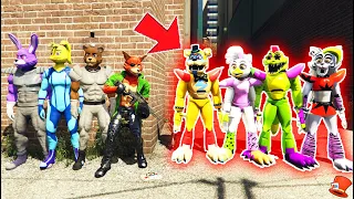 Can All SPACE Animatronics BEAT All GLAM ROCK Animatronics? (GTA 5 Mods FNAF RedHatter)
