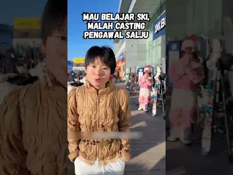 Dia cuma mau belajar ski… tapi tempat ini malah buka casting pengawal salju ❄️🤔. #shorts