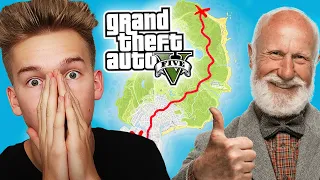 GTA V - PRZEZ CAŁĄ MAPE bez SŁOWA "STARY" CHALLENGE! 👴🏻