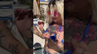 He Cut Her Bikini In Public 🤣 #bikini #girl #magic