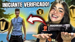 FINGI SER INICIANTE COM VERIFICADO NO FREE FIRE