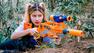 Nerf War Movies : Action S.W.A.T Super Girl Nerf War Battle Crime Boss With Hidden Surpise Mission