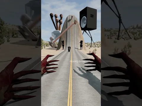 Skibidi Toilets Boss Head & Infected Cameraman Hands Hill Crush – BeamNG.drive