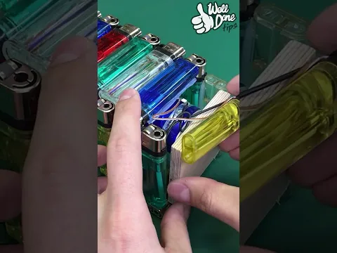 LED Lamp Made from Lighters #shorts