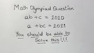 Math Olympiad Question | Algebra Equation Solving | You should be able to solve this!!