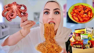 جربت اغرب الاكلات والحلويات الكورية | اخطبوط مشوي 🥴