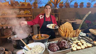 CENA NAVIDEÑA COMPLETA: PIERNA ADOBADA, ENSALADA, PONCHE DE FRUTAS, Y BUÑUELOS!!