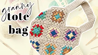 Granny Square TOTE BAG | Super EASY Crochet Market Bag