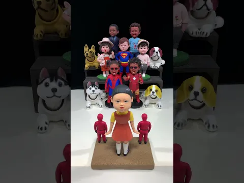 Handmade Clay Bobbleheads Play Squid Game – So Much Fun!