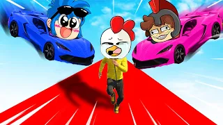 NADIE PUEDE TIRAR A RIUSPLAY EN GTA 5 😂 AUTOS vs CORREDORES en GTA V