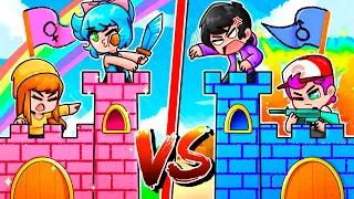 ¡CASTILLO SEGURO de CHICAS vs CASTILLO SEGURO de CHICOS! 👦🏰👩 MINECRAFT CASTILLO VS CASTILLO