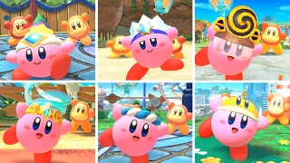 Kirby and the Forgotten Land: All Kirby & Bandana Waddle Dee Victory Dances Animations