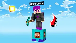 ماين كرافت : تحدي بلوك واحد فقط ولكن مع الهيروبراين #2 |  Minecraft One Block !! 😱🔥
