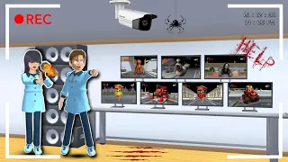 Yuta Mio Panik CCTV Merekam 7 MONSTER MCQUEEN RED CRANE Di Belakang Rumah😱 | Sakura School Simulator