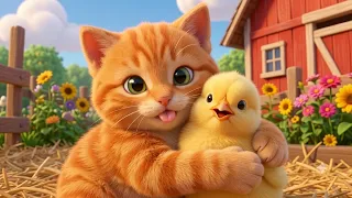 😺 Golden Cat Helps Lost Chick | Animals Sounds for Kids | Cute Animals Adventure for Toddlers