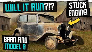 1931 Ford Model A "Barn Find"!  WILL IT RUN?!? Sat for Decades! STUCK ENGINE!