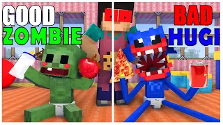 GOOD ZOMBIE VS BAD HUGGY WUGGY -  MINECRAFT ANIMATION