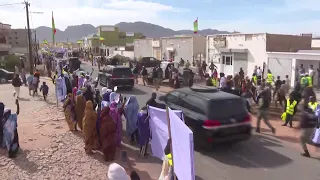 فخامة رئيس الجمهورية السيد محمد ولد الشيخ الغزواني يصل إلى مدينة ازويرات، وسط استقبال رسمي وشعبي