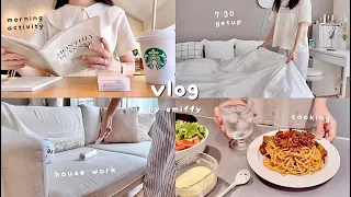 productive holiday routine｜7:30 get up, morning activity at cafe☕️ house work, cooking