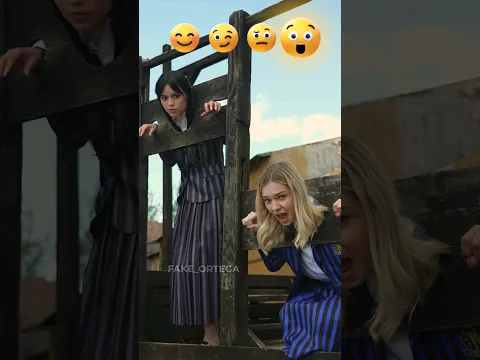What's happening??🤯 #enid #jennaortega #fakeortega #wednesday #wednesdayaddams #netflix