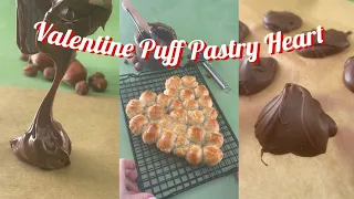 Valentines Day Puff Pastry heart - heart cake - foodiebeats cake with puff pastry and Nutella