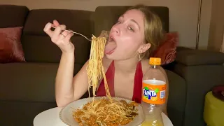 CHEESY🧀 SPAGHETTI Bolognese🍝 (MUKBANG + cooking🧑‍🍳)