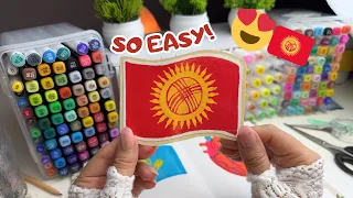 Handmade Flag Sticker 🇰🇬 | Satisfying DIY Craft