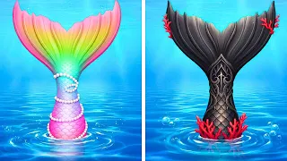 HOW TO BECOME A MERMAID 💙 Things To Make Out Of Cardboard 🌈 Easy Dolls Makeover 123 GO!SCHOOL