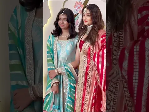 Cute Aaradhya Bachchan with her Mom Aishwarya Rai @ Anant-Radhika Ambani wedding #shorts #youtube