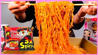 NEW!! 3X NUCLEAR FIRE NOODLES CHALLENGE!! l MUKBANG