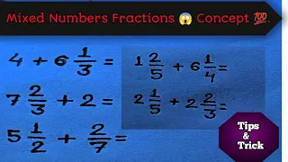 Mixed Numbers Fraction Concept | Amazing Tricks 😱 WOW 😳 @unstoapablestudy011 |